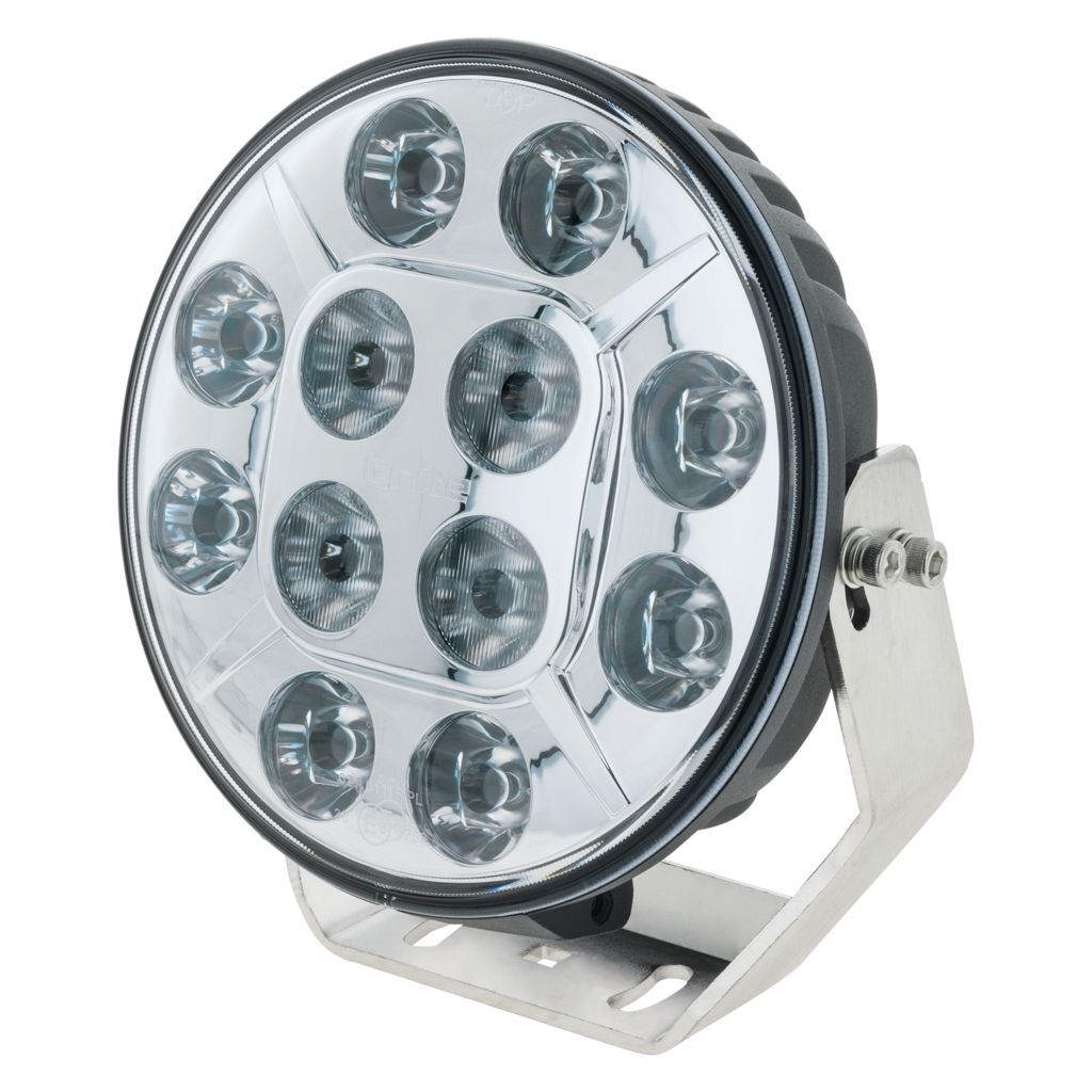 7" Led Driving Lamp Flood/Spot Beam 28deg 9-36v 60watt Chrome 12 Leds 5,400 Lumens