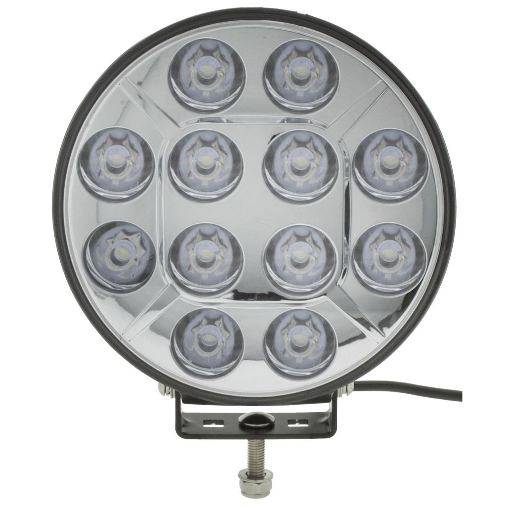 9" Led Driving Lamp Spot Beam 8 Deg 9-36V 120Watt Chrome Face 12 Leds 12,000 Lumens