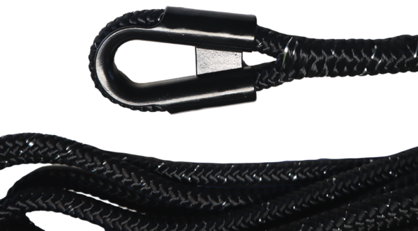 Carbon Offroad 24M 7T Double Braided Black Synthetic Winch Rope with Luminous Fibre