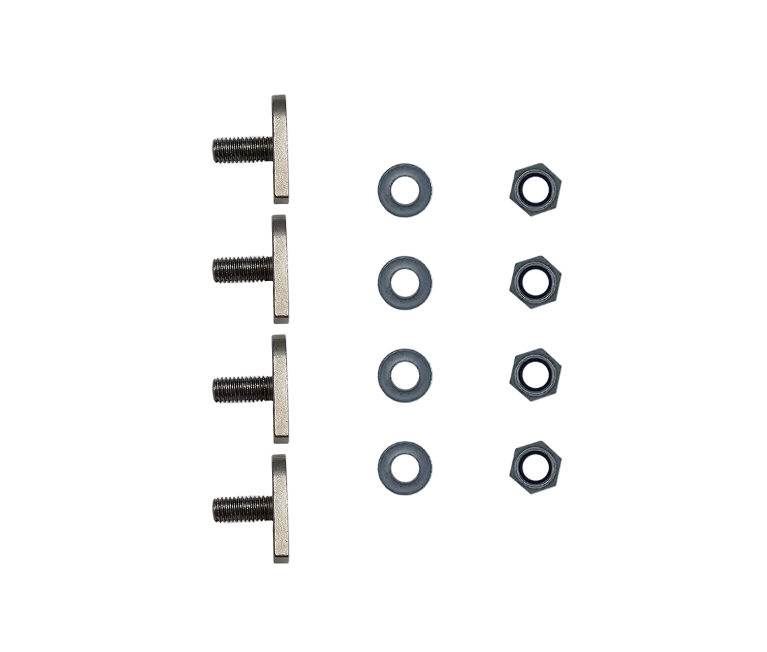 Metal fitting and nuts with 'Racks Brax' branding on a white background