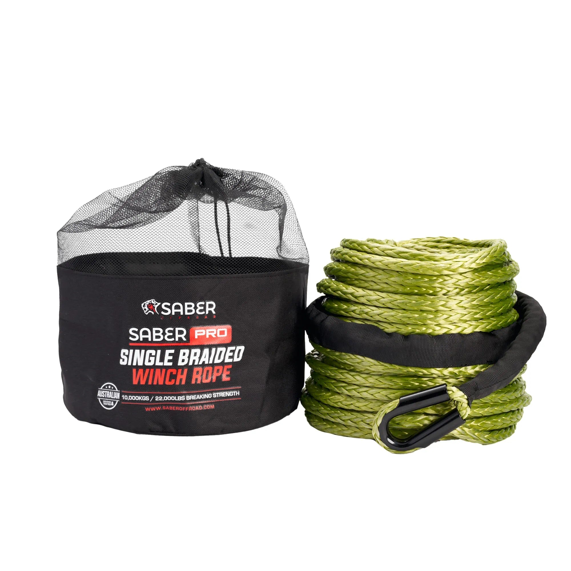 SaberPro® Single Braided Winch Rope – 9,500KG – 30M
