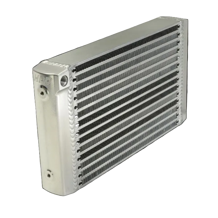 Metallic radiator on a black background