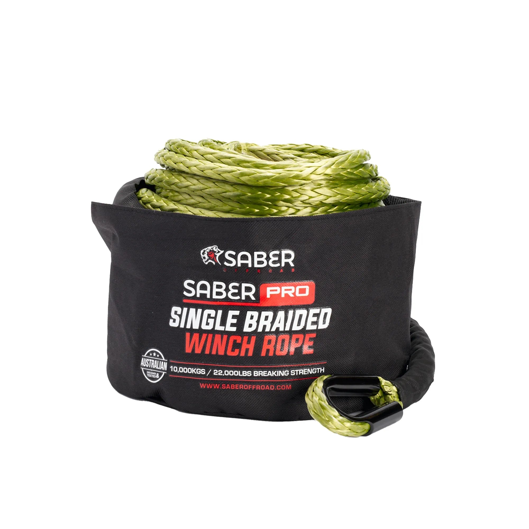 SaberPro® Single Braided Winch Rope – 9,500KG – 30M