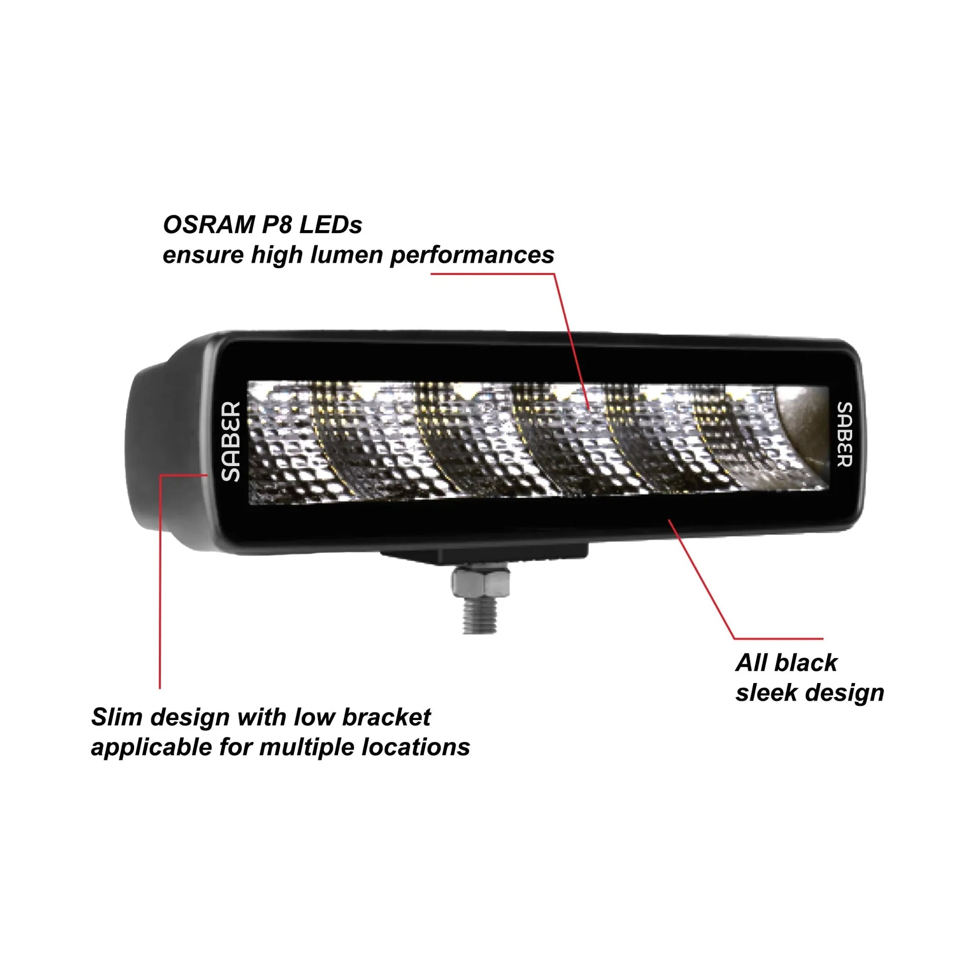 6€³ Work Light Bar  Flood Beam