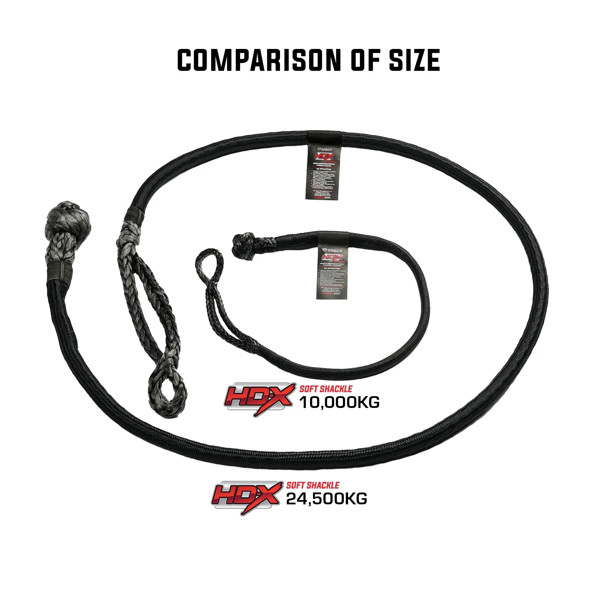 24,500KG Long HDX Soft Shackle with Technora Binding