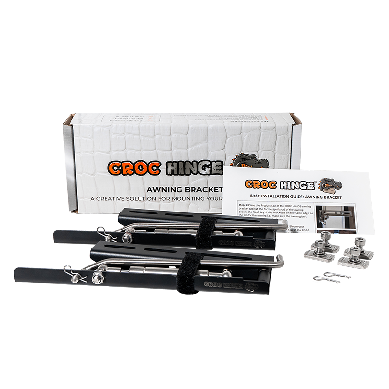 Croc Hinge Awning Brackets X 3 - Black