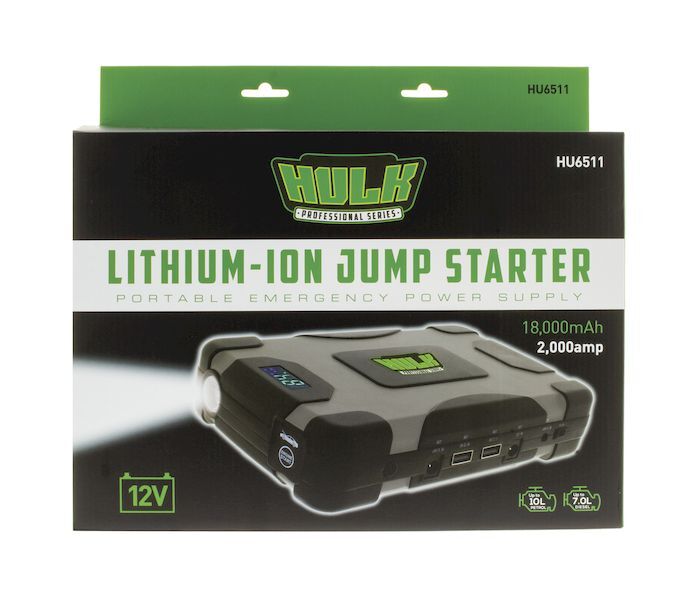 Lithium-Ion Jump Starter - 18,000Mah - 2,000 Amp