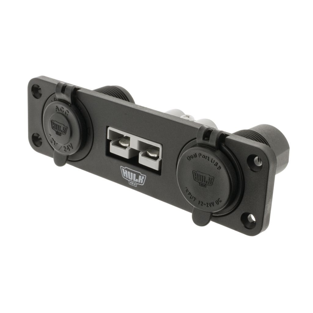 Triple Flush Mount Housing With 50A Plug, Accessory Power Socket & Dual Usb Ports