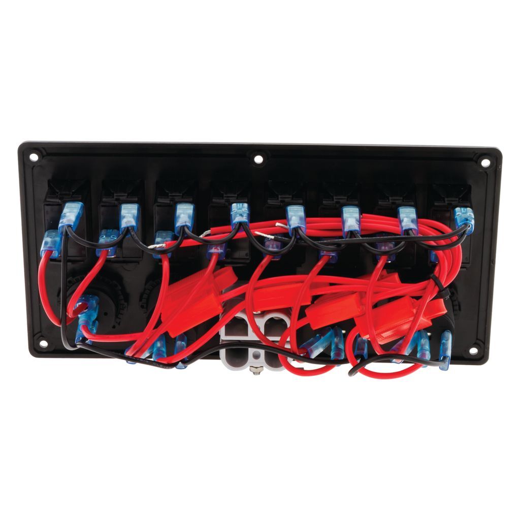 8 Way Switch Panel With 50A Plugs Acc Power Socket & Usb