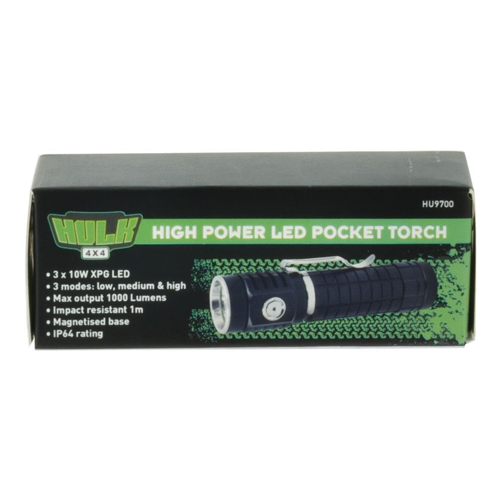10W High Power Rechargeable LED Pocket Torch 1000Lm