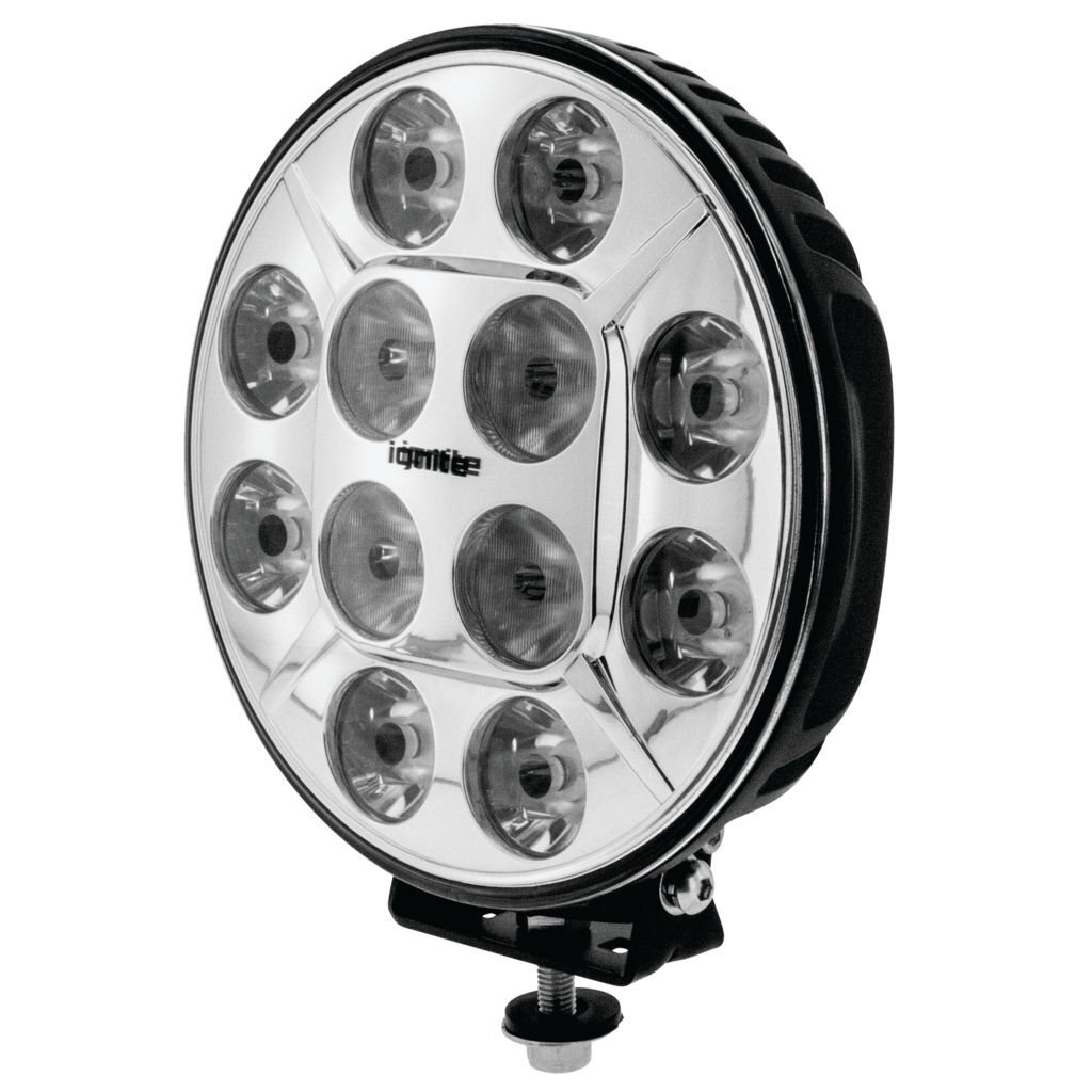 7" Led Driving Lamp Flood/Spot Beam 28Deg 9-36V 60Watt Chrome 12 Leds 5,400 Lumens