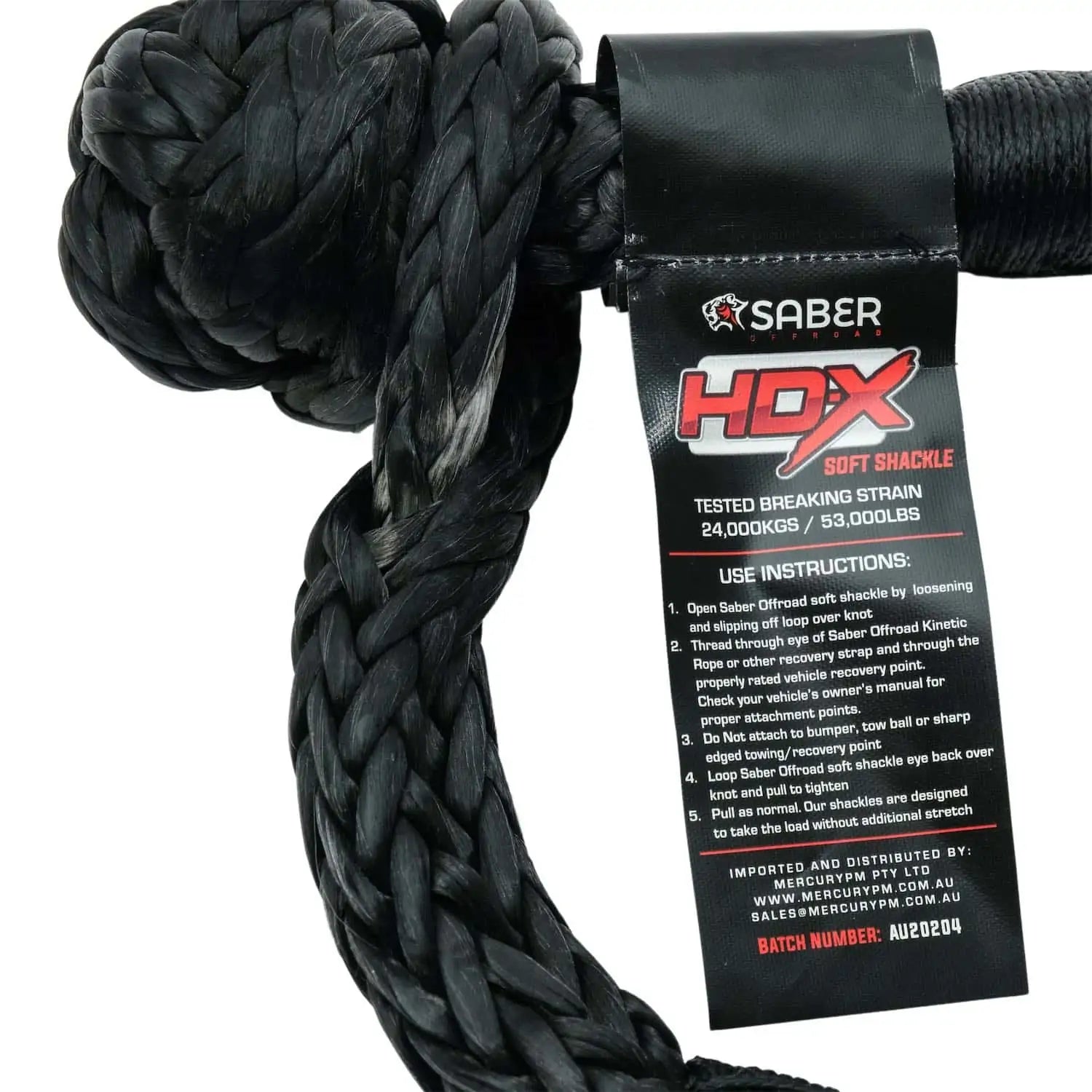 24,000KG HDX Soft Shackle with Technora Binding