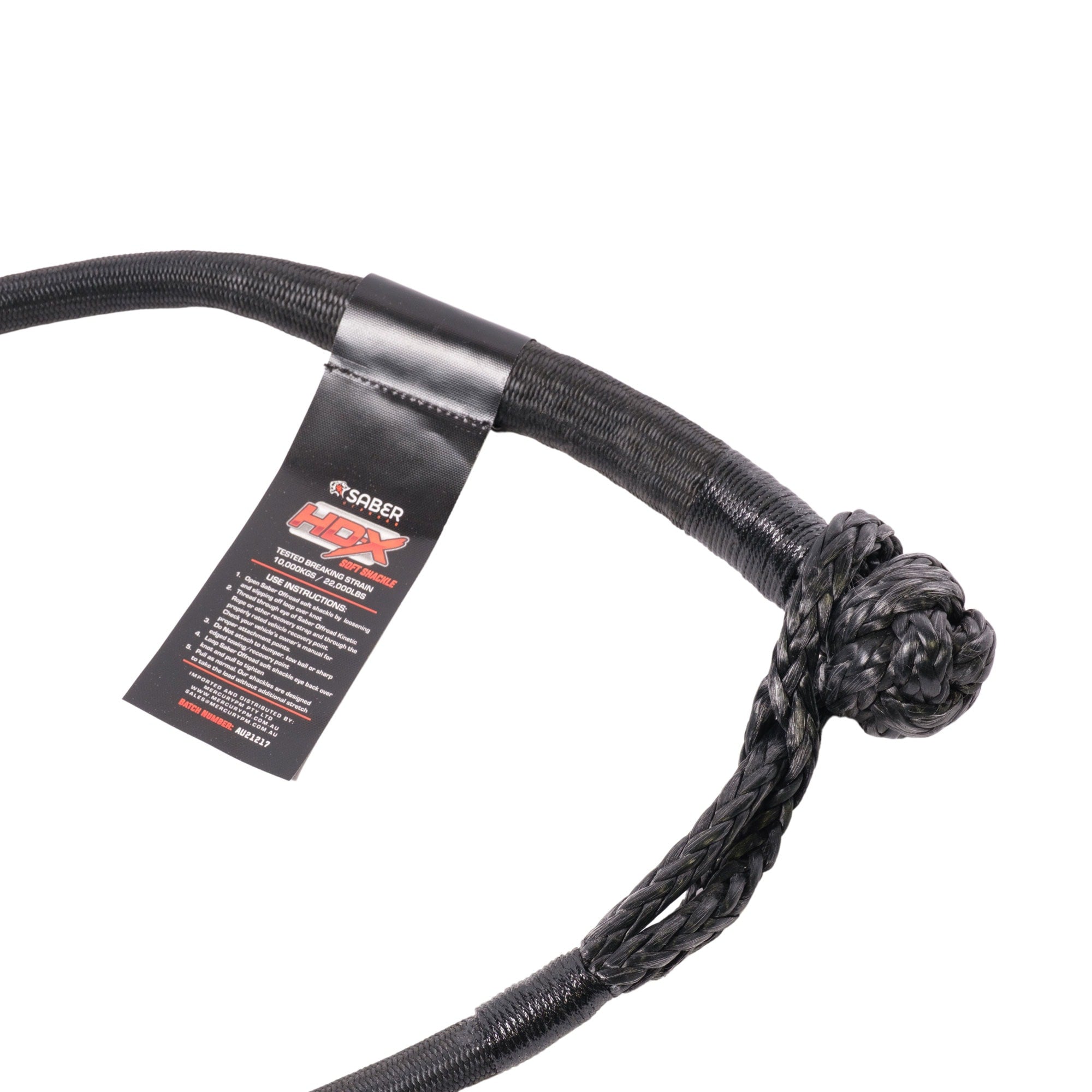 10,000KG Long HDX Soft Shackle with Technora Binding