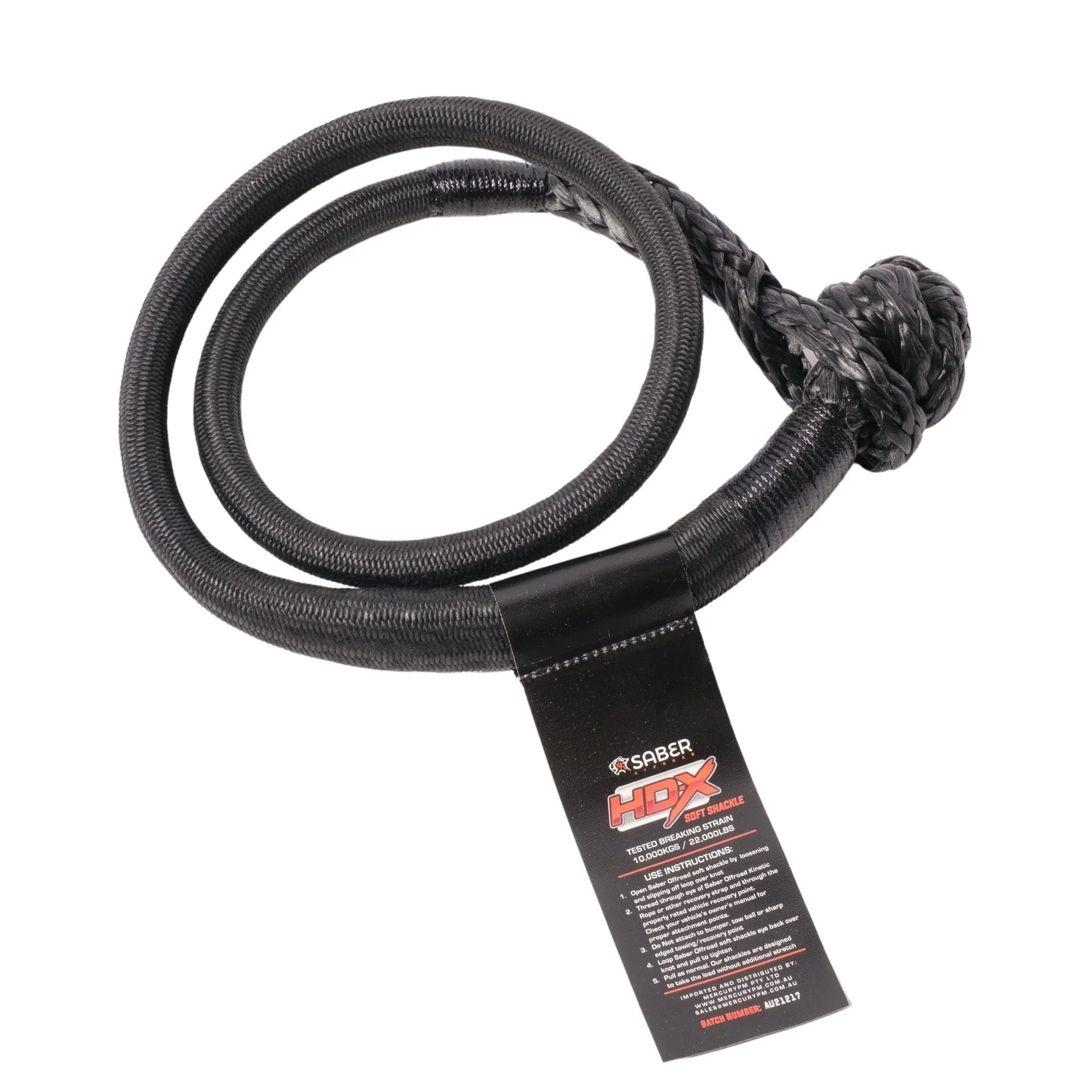 10,000KG Long HDX Soft Shackle with Technora Binding