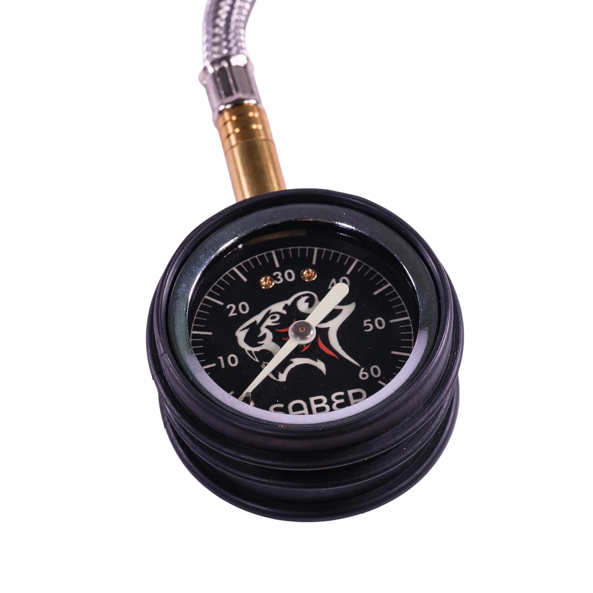 Quick Deflate Tyre Deflator with Glow in the Dark Face & Stainless Steel Braided Hose