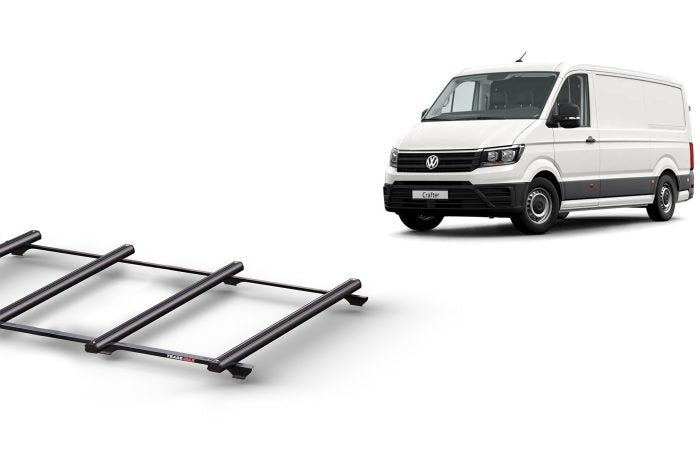Thumbnail image of Volkswagen Crafter MWB L/roof (2018 - Current) Trademax Crossbars x 4