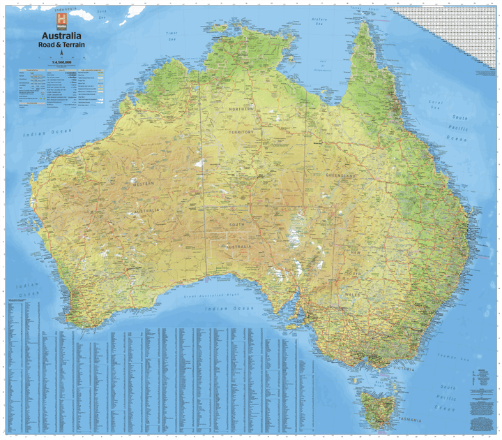 Australia Road & Terrain Map (2nd Edition)