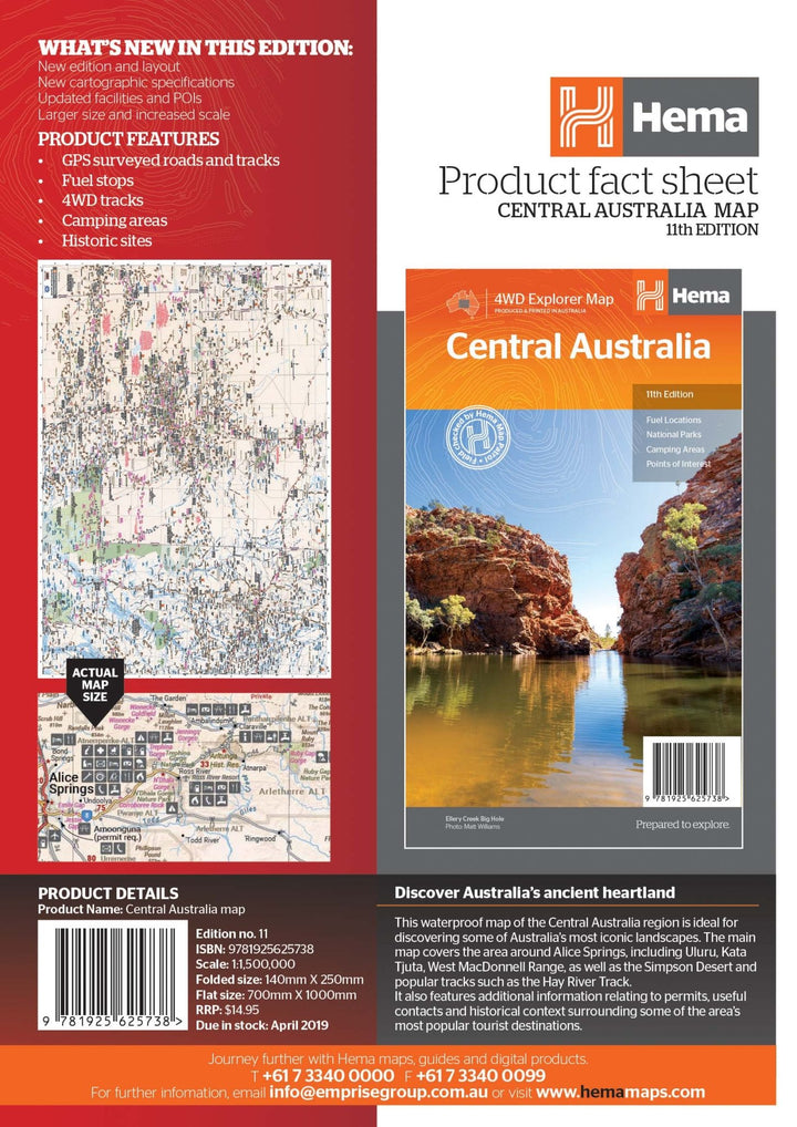 Central Australia Map (11th Edition)