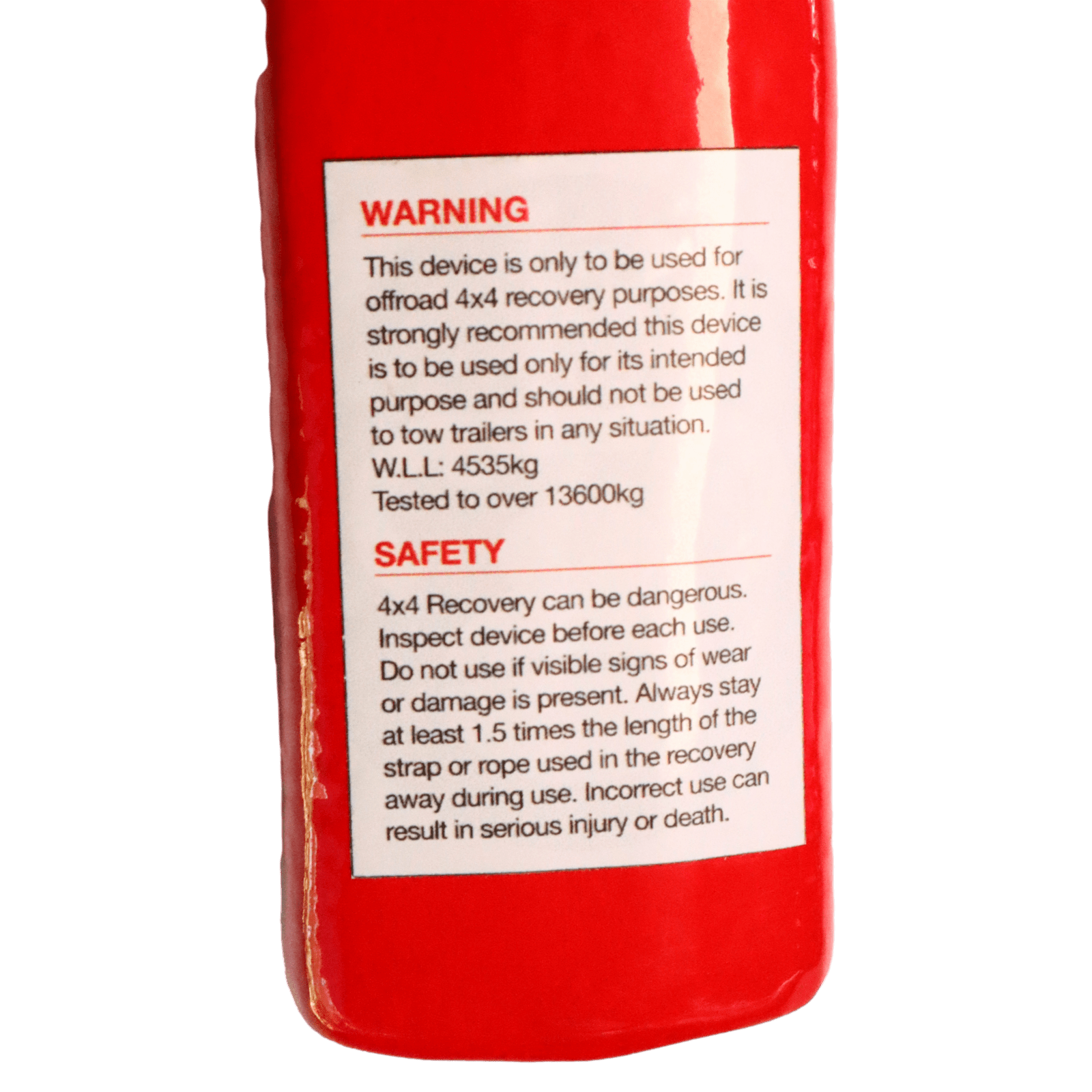 Carbon Shinbusta Forged Recovery Hook 8000kg - CW-REC-HOOK-RED 10