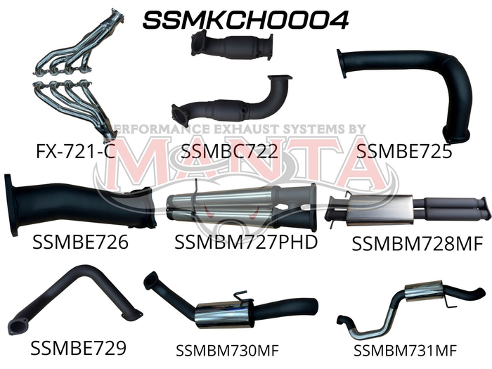 Manta - Chevrolet Silverado 1500 6.2L V8 Full Exhaust With HPC Coated Extractors, Cats and Twin 3in Cat Back (SSMKCH0004) - (SSMKCH0004)