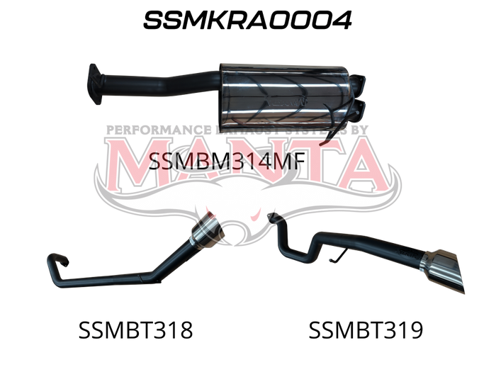 Manta - DT RAM1500 5.7L V8 3in Single into Twin, Factory Cat Back Exhaust, with 5in Chrome tips - (SSMKRA0004)