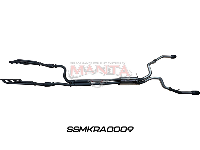 Manta - DS RAM1500 5.7L V8 3in Twin Full Exhaust, with Extractors and Cats, and 5in Black tips - (SSMKRA0009)