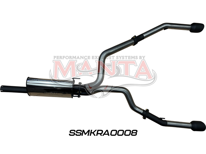 Manta - DS RAM1500 5.7L V8 3in Single into Twin, Factory Cat Back Exhaust, with 5in Black tips - (SSMKRA0008)