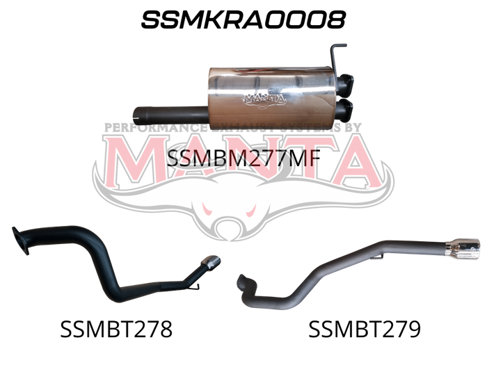 Manta - DS RAM1500 5.7L V8 3in Single into Twin, Factory Cat Back Exhaust, with 5in Black tips - (SSMKRA0008)