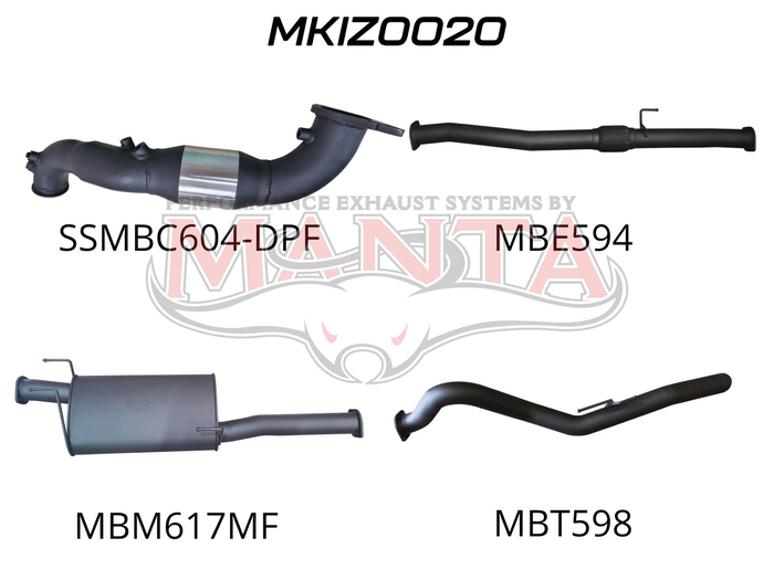 Manta - DMAX 2020 ON 3.0L TURBO BACK WITH CAT & MUFFLER - (MKIZ0020)