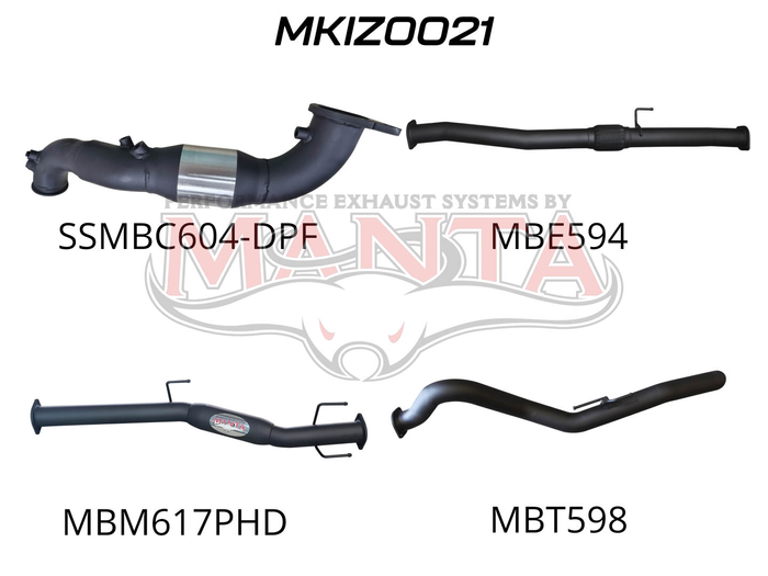 Manta - DMAX 2020 ON 3.0L TURBO BACK WITH CAT & HOTDOG - (MKIZ0021)