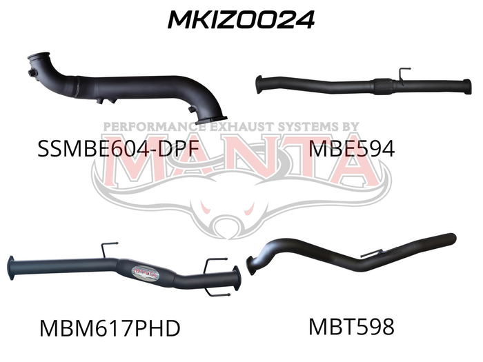 Manta - DMAX 2020 ON 3.0L TURBO BACK WITHOUT CAT & WITH HOTDOG - (MKIZ0024)