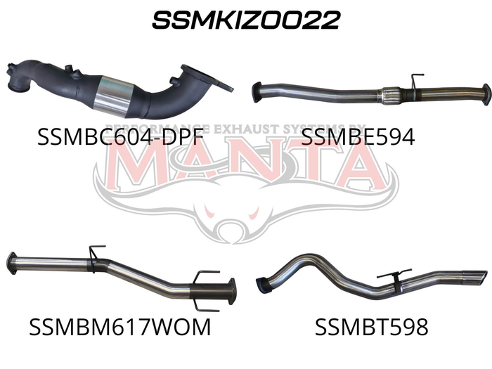 Manta - DMAX 2020 ON 3.0L TURBO BACK WITH CAT & WITHOUT MUFFLER - (SSMKIZ0022)