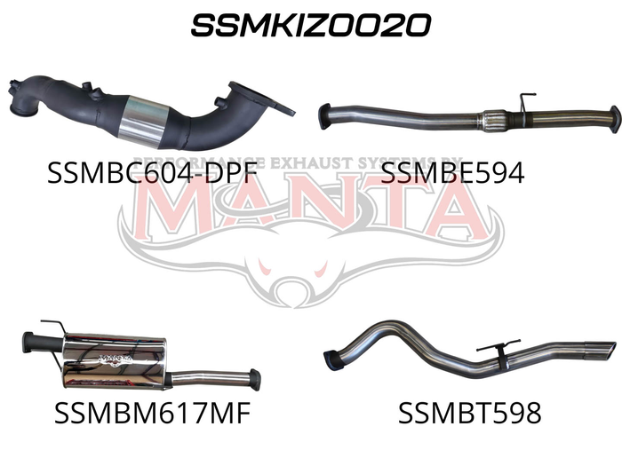 Manta - DMAX 2020 ON 3.0L TURBO BACK WITH CAT & MUFFLER - (SSMKIZ0020)