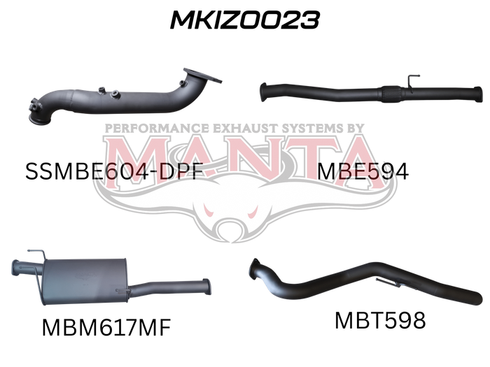 Manta - DMAX 2020 ON 3.0L TURBO BACK WITHOUT CAT & WITH MUFFLER - (MKIZ0023)