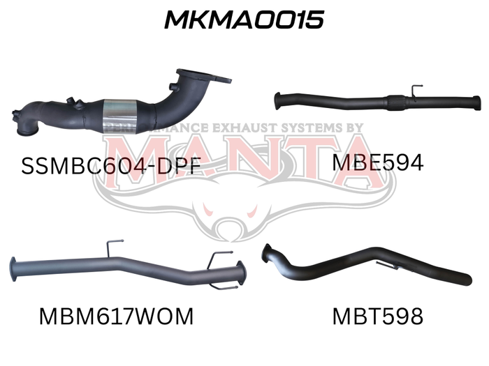 Manta - BT50 2020 ON 3.0L TURBO BACK WITH CAT & WITHOUT MUFFLER (MKMA0015) - (MKMA0015)