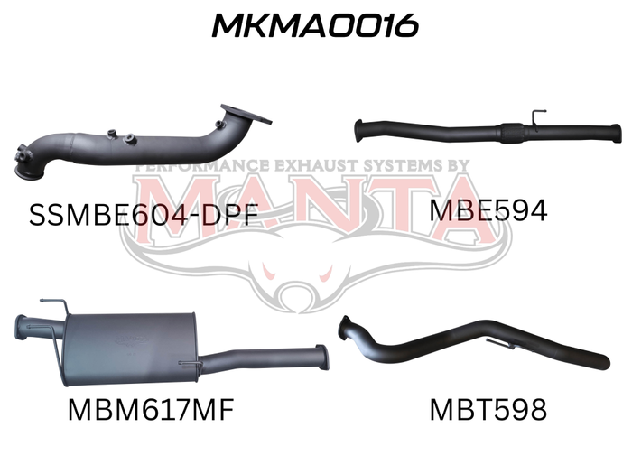 Manta - BT50 2020 ON 3.0L TURBO BACK WITHOUT CAT & WITH MUFFLER (MKMA0016) - (MKMA0016)