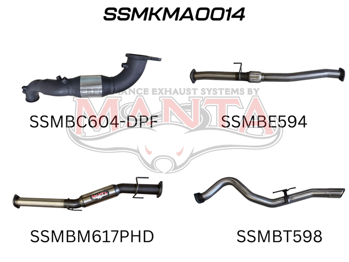 Manta - BT50 2020 ON 3.0L TURBO BACK WITH CAT & HOTDOG (SSMKMA0014) - (SSMKMA0014)
