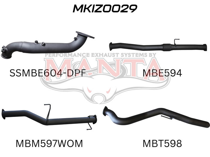 Manta - DMAX 2017 ON 3.0L TURBO BACK WITHOUT CAT & WITHOUT MUFFLER - (MKIZ0029)
