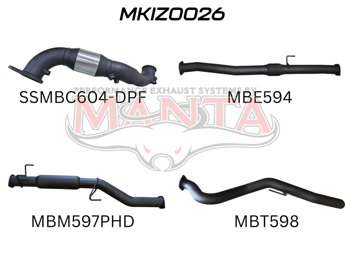 Manta - DMAX 2017 ON 3.0L TURBO BACK WITH CAT & HOTDOG - (MKIZ0026)