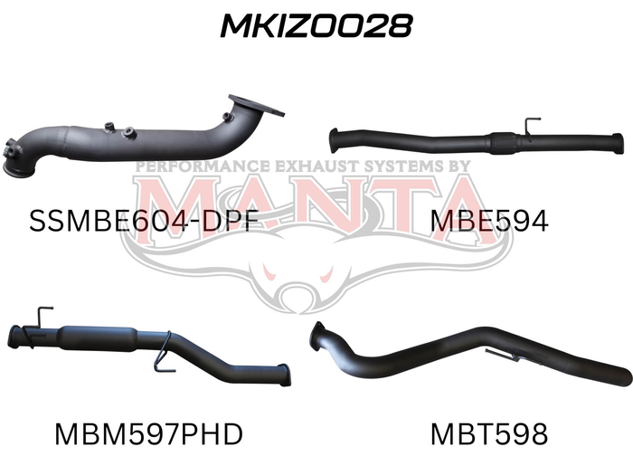 Manta - DMAX 2017 ON 3.0L TURBO BACK WITHOUT CAT & WITH HOTDOG - (MKIZ0028)