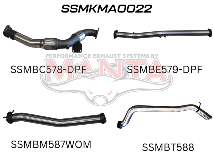 Manta - BT50 DPF 3.2L WITH CAT & WITHOUT MUFFLER (SSMKMA0022) - (SSMKMA0022)