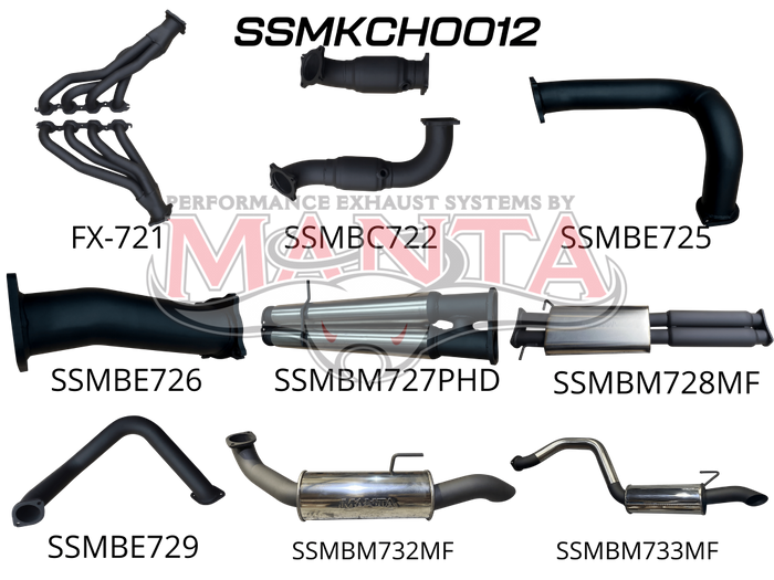 Manta - Chevrolet Silverado 1500 ZR2 6.2L V8 Full Exhaust System With Extractors, Cats and Twin 3in Cat Back (SSMKCH0012) - (SSMKCH0012)