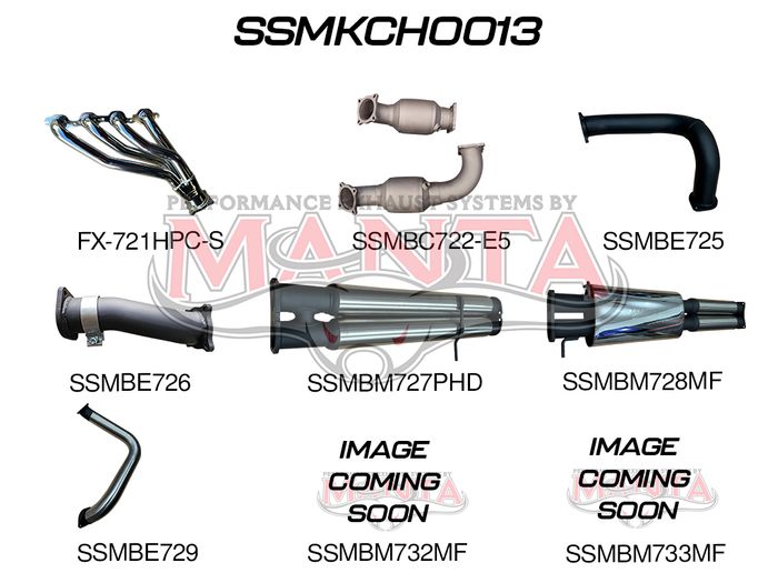 Manta - Chevrolet Silverado 1500 ZR2 6.2L V8 Full Exhaust With HPC Coated Extractors, Cats Twin 3in Cat Back (SSMKCH0013) - (SSMKCH0013)