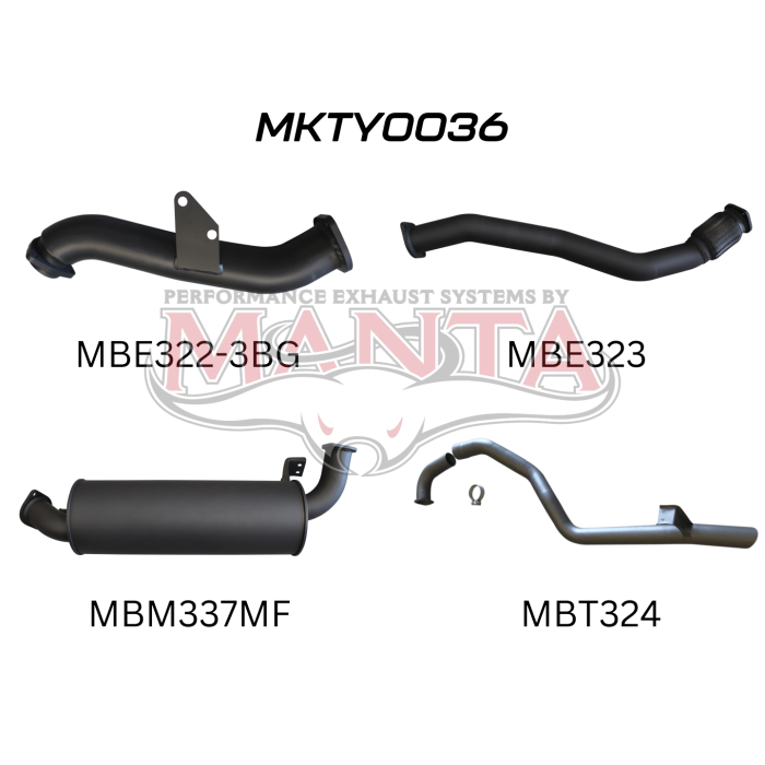 Manta - HZJ105 3 Bolt Garrett 3in Turbo Back with Muffler - (MKTY0036)