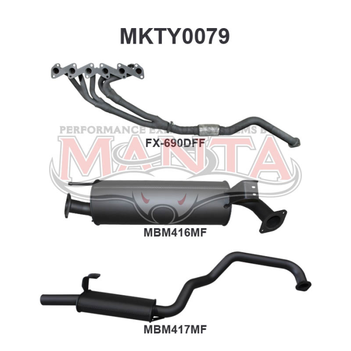 Manta - HZJ105 4.2L Extractors & 2.5in Muffler/Muffler - (MKTY0079)