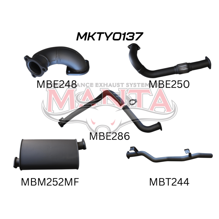 Manta - HZJ75, 78 3in With Muffler to Suit DTS Turbo - (MKTY0137)