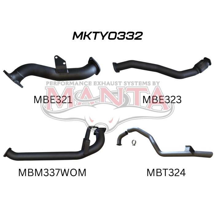 Manta - HZJ105 CT26 Turbo 3in Turbo Back without Muffler - (MKTY0332)