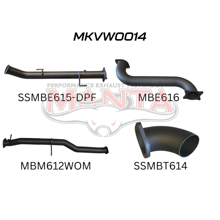 Manta - V6 Amarok 3in DUMP PIPE BACK Without Muffler Dump At Diff - (MKVW0014)