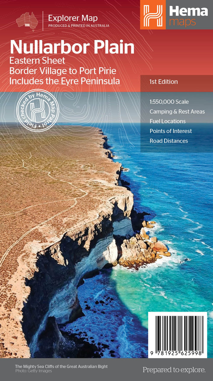 Nullarbor Plain - Eastern Map - Border Village to Port Pirie (1st Edition)