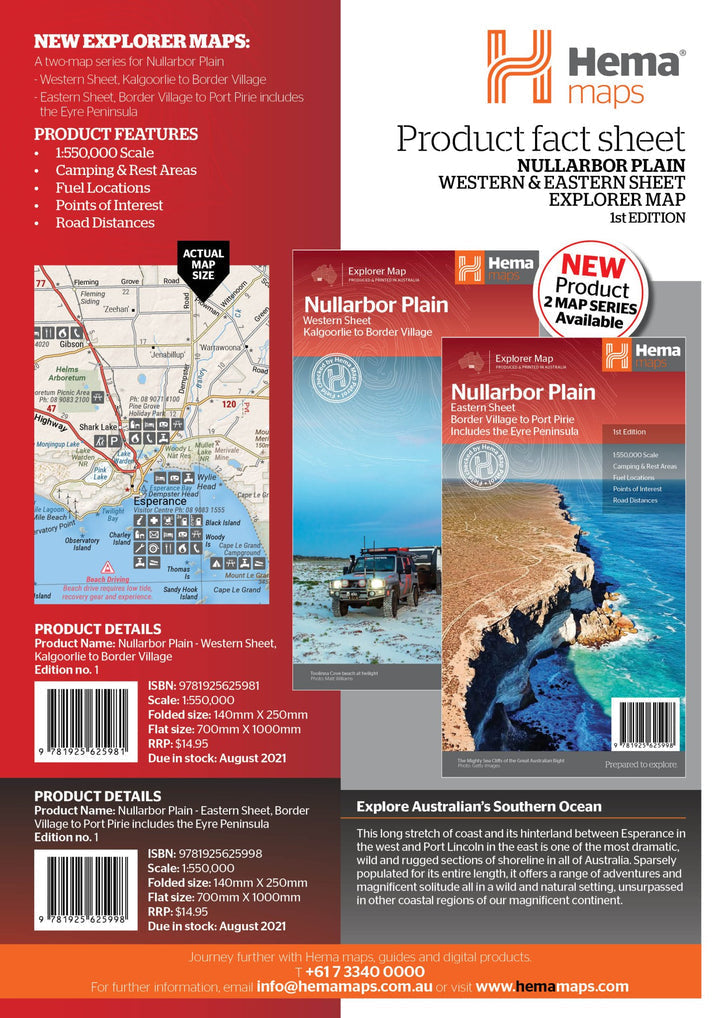 Nullarbor Plain - Eastern Map - Border Village to Port Pirie (1st Edition)